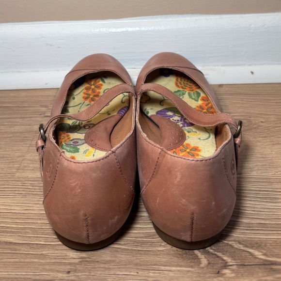 Born Leather Mary Jane Flats Tan Brown 8 Boho Bohemian Granola Cottagecore Shoes - Picture 4 of 7